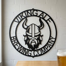 Custom Metal Wall Art - Personalized Viking Circle Monogram Sign
