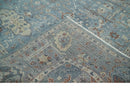 Antique Distressed finished Blue, Beige and Brown Hand Knotted Oxidized 8x10 wool Area Rug