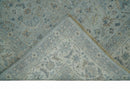 Hand Knotted Traditional Silver, brown and Beige Antique Textured Low Pile Distressed Wool Rug | TRD53114