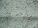 Hand Knotted Traditional Silver, brown and Beige Antique Textured Low Pile Distressed Wool Rug | TRD53114