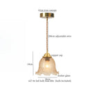 Vintage amber cracked glass led pendant lights kitchen brass accents