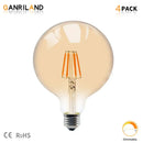 Vintage amber g125 led filament bulb living room globe light