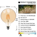 Vintage amber g125 led filament bulb living room globe light