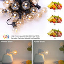Vintage amber glass led string lights warm white patio decor