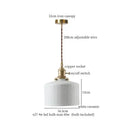 Vintage beige ceramic led pendant lamp for kitchen or dining room