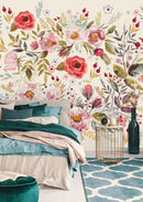 Vintage Berries and Flowers Wallpaper Mural