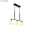 White Glass Barrel 28-Inch Island Pendant