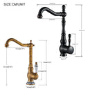 Vintage black brass faucet single handle kitchen sink mixer tap