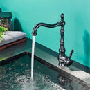 Vintage black brass faucet single handle kitchen sink mixer tap