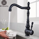Vintage black brass faucet single handle kitchen sink mixer tap
