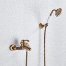 Vintage black brass shower faucet mixer tap set with hand shower