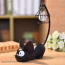 Vintage black cartoon cat led night light bedroom desk lamp