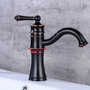 Vintage black & copper high arch basin faucet bathroom single handle