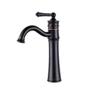 Vintage black & copper high arch basin faucet bathroom single handle