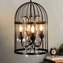 Vintage black crystal bird cage pendant light dining room chandelier