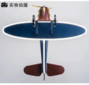 Vintage blue & brown iron aircraft pendant light for boys bedroom