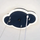 Vintage blue & brown iron aircraft pendant light for boys bedroom
