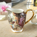 Vintage bone china milk jug with gold trim dining room creamer