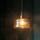 Vintage brass amber glass pendant light for kitchen island