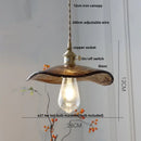 Vintage brass and amber glass pendant light kitchen hanging lamp