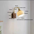 Vintage brass and amber glass wall sconce bedroom ceramic led wall light