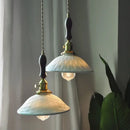 Vintage brass and ceramic led pendant light kitchen hanging lamp