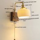 DecorBites™ Ceramic LED Wall Lights with Pull Chain Switch, Nordic Bedside Lamp for Home Decor
