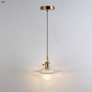 Vintage brass and clear glass led pendant light kitchen hanging lamp