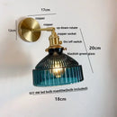 Vintage brass and clear glass wall lamp with pull chain switch bedroom