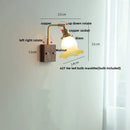 Vintage brass and glass pink led wall lamp bedroom sconce