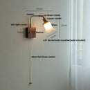Vintage brass and glass pink led wall lamp bedroom sconce