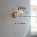 Vintage brass and glass pink led wall lamp bedroom sconce