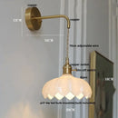 DecorBites™ Green Glass LED Wall Lights Fixture with Pull Chain Switch