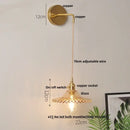 DecorBites™ Green Glass LED Wall Lights Fixture with Pull Chain Switch