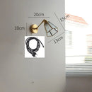 Vintage brass and green glass led wall lights bedroom sconce