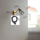 Vintage brass and green glass led wall lights bedroom sconce