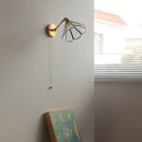 Vintage brass and green glass led wall lights bedroom sconce