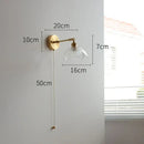 Vintage brass and green glass led wall lights bedroom sconce