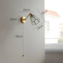 Vintage brass and green glass led wall lights bedroom sconce
