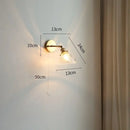 Vintage brass and green glass led wall lights bedroom sconce