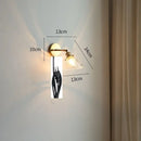 Vintage brass and green glass led wall lights bedroom sconce