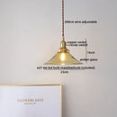 Vintage brass and green glass pendant light bedroom decor