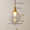Vintage brass and green glass pendant light bedroom decor