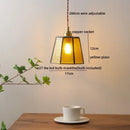 Vintage brass and green glass pendant light bedroom decor