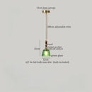 Vintage brass and green leaf led pendant lamp for dining room