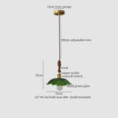 Vintage brass and green leaf led pendant lamp for dining room