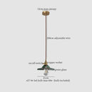 Vintage brass and green leaf led pendant lamp for dining room
