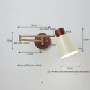 Vintage brass and leather wall lamp bedroom creamy iron led