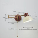 Vintage brass and leather wall lamp bedroom creamy iron led