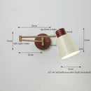 Vintage brass and leather wall lamp bedroom creamy iron led